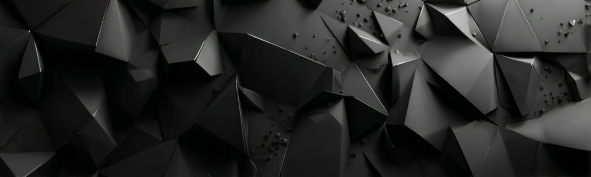 Abstract Geometric Black Polygons Design