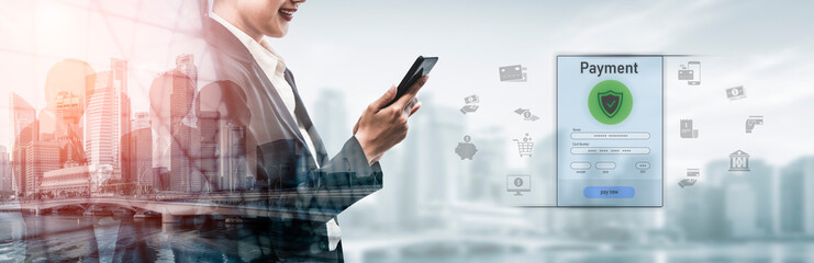 Poster - Secure online payments ensure smooth e-commerce with safe transactions, digital payment systems, and financial data protection. Vouch