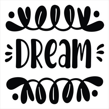 Dream - 3D Text with shadow on white background