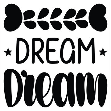 Dream - 3D Text with shadow on white background