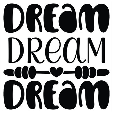 Dream - 3D Text with shadow on white background