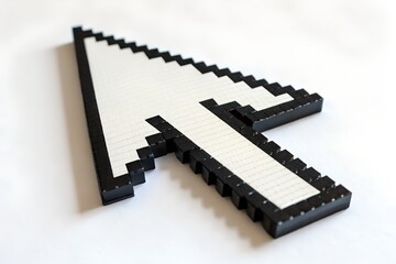 Poster - A pixelated computer mouse cursor isolated on white background