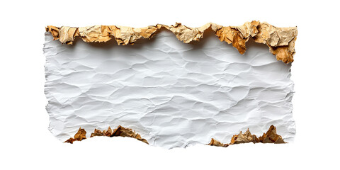 Poster - Crumpled Paper With Torn Edges. Texture And Design Element Isolated On Transparent Background