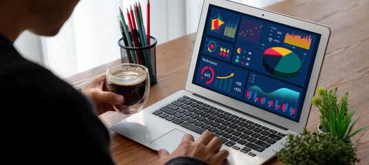 Poster - Business data dashboard provide modish business intelligence analytic for marketing strategy planning