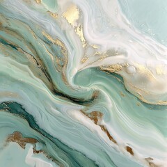 Poster - Abstract blue watercolor background with wavy liquid texture and flowing swirl pattern