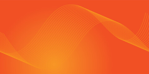 Poster - Vector abstract background with dynamic orange waves, lines and particles. vector