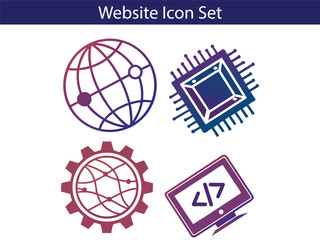 Fototapete - Web icon set. Website set icon vector. for computer and mobile