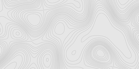 Fototapete - Lines seamless topography contour map abstract geometric landscape grid terrain texture mountain relief background, light grey background with detailed topographic map wave line smooth curve shape.