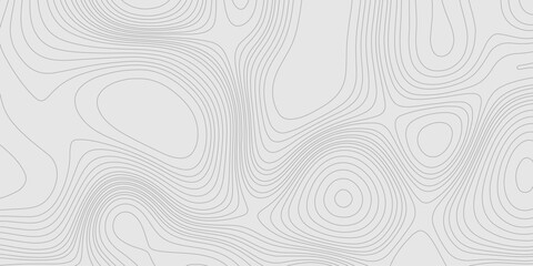 Fototapete - Lines seamless topography contour map abstract geometric landscape grid terrain texture mountain relief background, light grey background with detailed topographic map wave line smooth curve shape.
