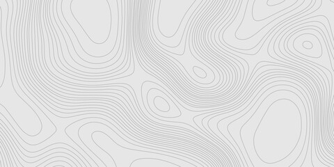 Fototapete - Lines seamless topography contour map abstract geometric landscape grid terrain texture mountain relief background, light grey background with detailed topographic map wave line smooth curve shape.