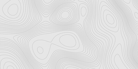 Fototapete - Lines seamless topography contour map abstract geometric landscape grid terrain texture mountain relief background, light grey background with detailed topographic map wave line smooth curve shape.