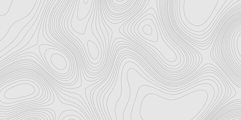 Fototapete - Lines seamless topography contour map abstract geometric landscape grid terrain texture mountain relief background, light grey background with detailed topographic map wave line smooth curve shape.