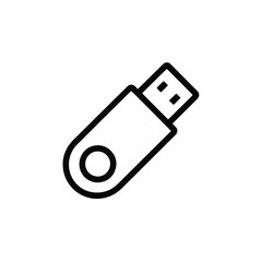 Poster - Simple Black Outline USB Flash Drive Portable Data Storage Icon Isolated on White Background Technology Concept