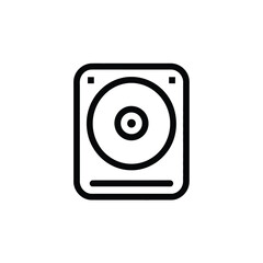 Poster - Simplified Hard Disk Drive Icon Depicting Data Storage and Computer Components
