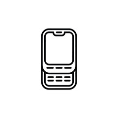 Poster - Minimalist Style Mobile Phone with Physical Buttons Vector Illustration Mobile Technology Devices Icons