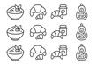 © Olena - Prompt stroke vector comfort icons outline contour food symbol minimal icon set