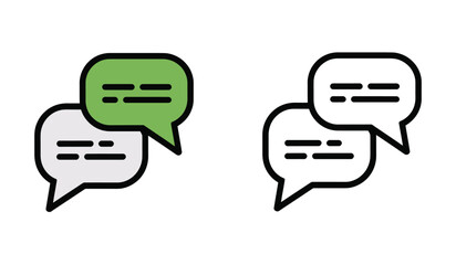 Poster - Communication Icons Representing Chat Bubbles and Messaging, Displayed in Color and Black and White