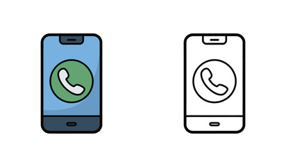 Fototapete - Smartphone with Call Functionality Visualized in Color and Black and White