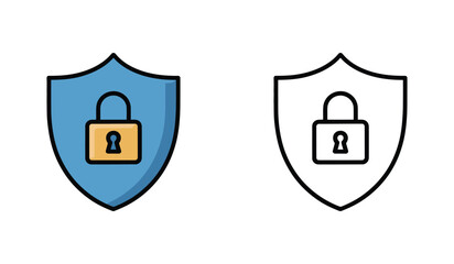 Poster - Security Shield Icons Data Protection Privacy and Safety Concept Symbolizing Protection from Digital Attacks and Unauthorized Access