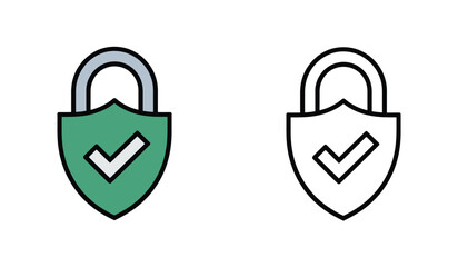 Poster - Two Padlock Icons Symbolizing Security and Protection with Check Marks Indicating Validated Safety