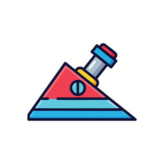 Wall Mural - colorful science microscope icon. vivid illustration of a compact optical instrument, symbolizing th