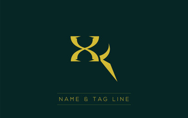 Poster - XK logo design. A sophisticated, minimalistic logo design featuring golden stylized typography,  perfect for branding concepts emphasizing luxury, professionalism, and contemporary aesthetics.