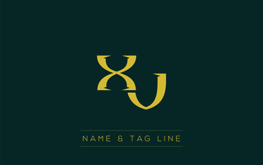Poster - XV logo design. A sophisticated, minimalistic logo design featuring golden stylized typography,  perfect for branding concepts emphasizing luxury, professionalism, and contemporary aesthetics.