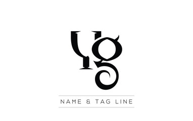 Poster - YG logo design. A sophisticated, minimalistic logo design featuring golden stylized typography,  perfect for branding concepts emphasizing luxury, professionalism, and contemporary aesthetics.