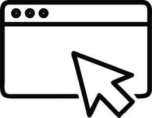 Poster - Web Interaction Icon: A simple yet powerful vector image, depicting a web browser window and a cursor, symbolizing the essence of digital interaction.