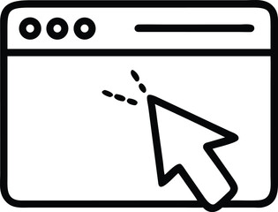 Poster - Web Interaction Icon: An iconic representation of web interaction, with a computer screen and a cursor symbolizing the digital world.