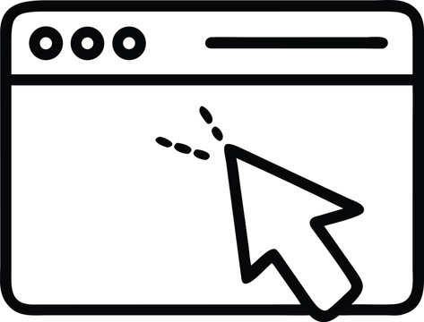 Web Interaction Icon: An iconic representation of web interaction, with a computer screen and a cursor symbolizing the digital world.