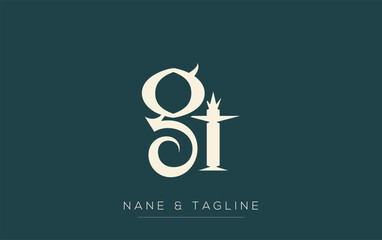 Poster - GT Elegant Monogram Logo Design Featuring Stylized Letters. A sophisticated monogram logo representation showcasing artistic typography with a modern design