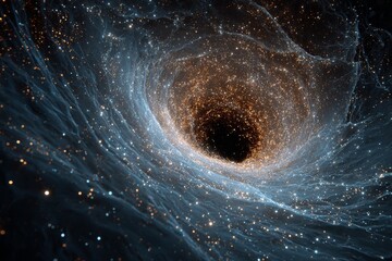 Poster - Swirling cosmic vortex with shimmering stars and mesmerizing lights expanding into the depths of space