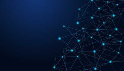 Leinwandbilder - Low Poly Background on Dark Blue Gradient. Modern, Geometric, and Minimalist Abstract Design for Digital Art, 3D Modeling, Wallpapers, and Futuristic Graphics