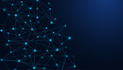 Leinwandbilder - Low Poly Background on Dark Blue Gradient. Modern, Geometric, and Minimalist Abstract Design for Digital Art, 3D Modeling, Wallpapers, and Futuristic Graphics