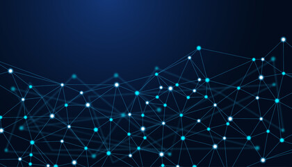 Leinwandbilder - Low Poly Background on Dark Blue Gradient. Modern, Geometric, and Minimalist Abstract Design for Digital Art, 3D Modeling, Wallpapers, and Futuristic Graphics
