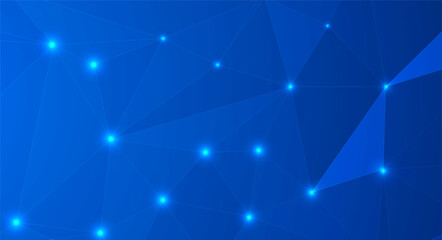 Leinwandbilder - Low Poly Background on Dark Blue Gradient. Modern, Geometric, and Minimalist Abstract Design for Digital Art, 3D Modeling, Wallpapers, and Futuristic Graphics