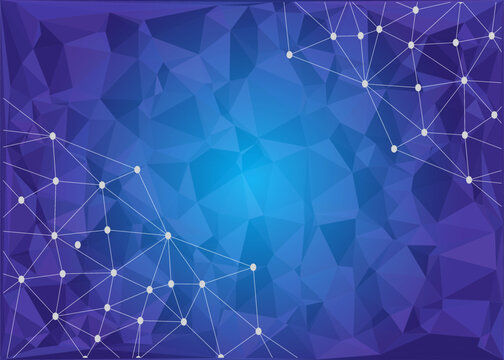 Low Poly Background on Dark Blue Gradient. Modern, Geometric, and Minimalist Abstract Design for Digital Art, 3D Modeling, Wallpapers, and Futuristic Graphics