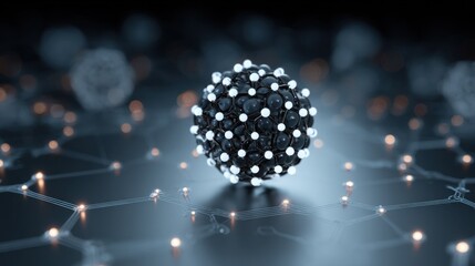 Poster - Complex nanodiamond structure resting on a conductive substrate, showcasing its potential in revolutionizing energy storage and improving battery performance