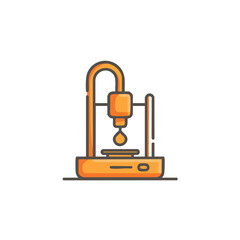 Fototapete - 3d printer technology additive manufacturing, digital fabrication, prototyping vector icon 