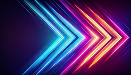 Fototapete - abstract neon light arrows background