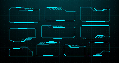 Aufkleber - Head up display elements featuring futuristic gui frames. Abstract digital graphic interface for game or virtual reality.