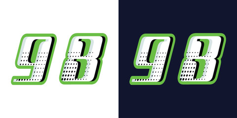 Leinwandbilder - number 98 with racing effect