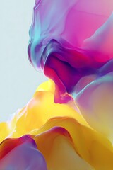 Poster - Vibrant abstract background with flowing shapes and a dynamic blend of pink purple and yellow hues