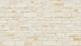 Cream, white brick wall texture background with light yellow, bronze tones. Meticulous stonework features rough, grunge texture. Masonry construction creates solid, blank slate ideal for interior