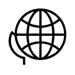 Poster - Globe earth world map with leaf vector illustration for ecology and environment concept design element