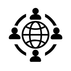 Poster - Global network community icon vector illustration representing international connection and teamwork concept