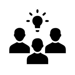 Poster - Teamwork brainstorming idea generation collaboration innovation group solution lightbulb business concept
