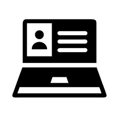 Poster - Laptop profile user account information online personal computer device technology digital silhouette icon