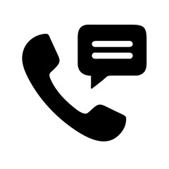 Poster - Phone call with message icon vector illustration for communication and contact us support service design